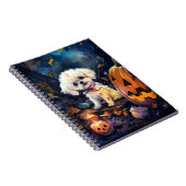 Halloween Bichon Frise mit Pumpkins Beängstigend Notizblock (Rechte Seite)