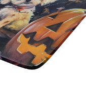 Halloween Bichon Frise mit Pumpkins Beängstigend Schneidebrett (Ecke)