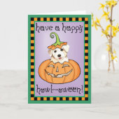 Halloween Bichon Karte (Gelbe Blume)