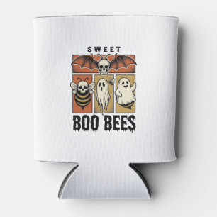 Halloween-Bienen-Wortspiel Vintage-Stich Ghost Bee Dosenkühler