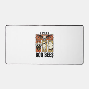 Halloween-Bienen-Wortspiel Vintage-Stich Ghost Bee Schreibtischunterlage