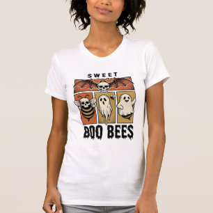 Halloween-Bienen-Wortspiel Vintage-Stich Ghost Bee T-Shirt