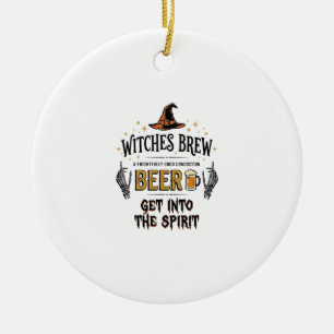 Halloween-Bier Hokuspokus Lustig Vintage_1 Keramik Ornament