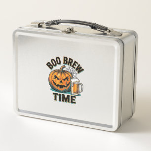 Halloween-Bier-Shirt Vintage-Kürbis-Party-T-Shirt_ Metall Brotdose