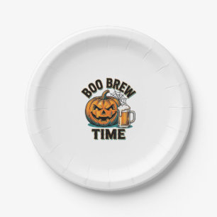 Halloween-Bier-Shirt Vintage-Kürbis-Party-T-Shirt_ Pappteller