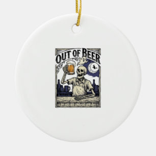 Halloween-Bier-Skelett Vintage-Party Keramik Ornament