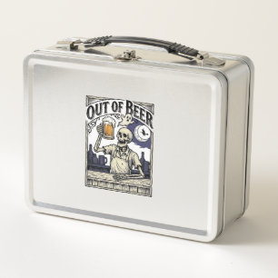 Halloween-Bier-Skelett Vintage-Party Metall Brotdose