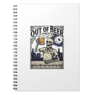 Halloween-Bier-Skelett Vintage-Party Notizblock