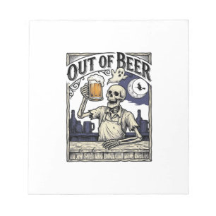 Halloween-Bier-Skelett Vintage-Party Notizblock