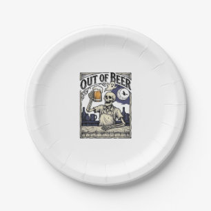Halloween-Bier-Skelett Vintage-Party Pappteller