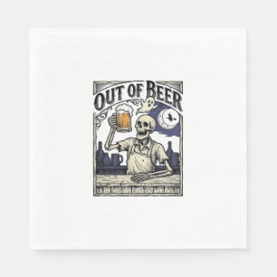 Halloween-Bier-Skelett Vintage-Party Serviette