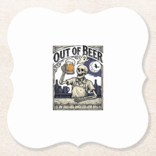 Halloween-Bier-Skelett Vintage-Party Untersetzer