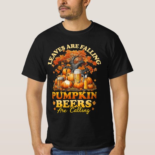 Halloween-Bierbiers fallen in Kürbisbiers T-Shirt (Vorderseite)
