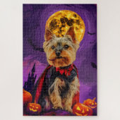 Halloween Biewer Terrier Dog Pumpkins Beängstigend Puzzle (Vertikal)