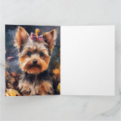 Halloween Biewer Terrier mit Pumpkins Beängstigend Karte (Innenseite)