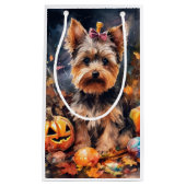 Halloween Biewer Terrier mit Pumpkins Beängstigend Kleine Geschenktüte (Vorderseite)