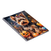 Halloween Biewer Terrier mit Pumpkins Beängstigend Notizblock (Rechte Seite)
