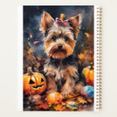 Halloween Biewer Terrier mit Pumpkins Beängstigend Planer (Rückseite)