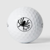 Halloween Big Black Spider Silhouette gruselig Golfball (Vorderseite)
