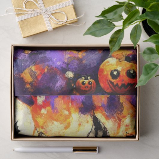 Halloween Big-Eye Bat Jack-o-Lantern Decoupage Seidenpapier (Geschenk)