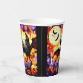 Halloween Big-Eye Bat Moon Jack-o-Lantern Bats Pappbecher (Rechts)