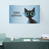 Halloween Big Eyes Black Blue Evil Cat Banner (Messeveranstaltung)