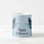 Halloween Big Eyes Black Blue Evil Cat Kaffeetasse (Mittel)