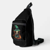 Halloween Big Mit Augen Hexe mit Black Cat Crossbody Bag (Rechte Ecke)
