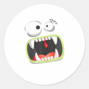 Halloween Big Monster Funny Runder Aufkleber