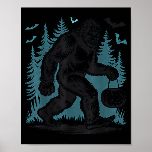 Halloween Bigfoot Pumpkin Poster (Vorne)