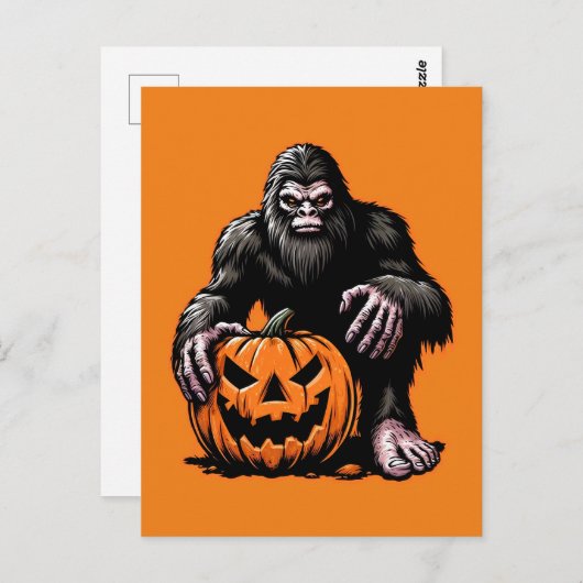 Halloween Bigfoot Pumpkin Scare Postkarte (Vorne/Hinten)
