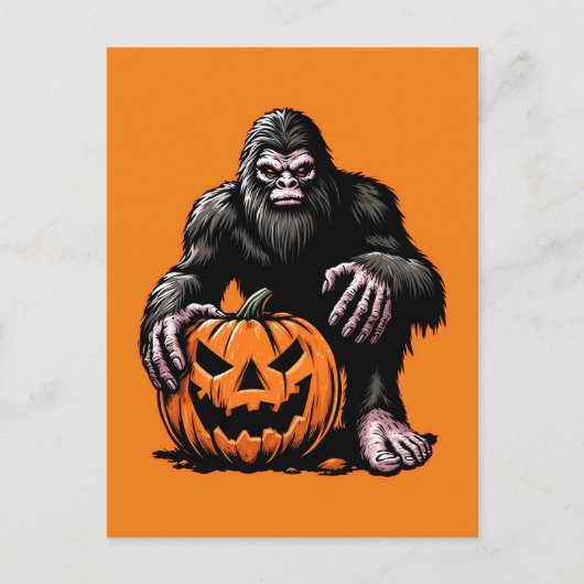 Halloween Bigfoot Pumpkin Scare Postkarte (Vorderseite)