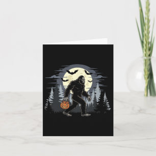 Halloween Bigfoot Sasquatch im Wald Jack-o-l Karte