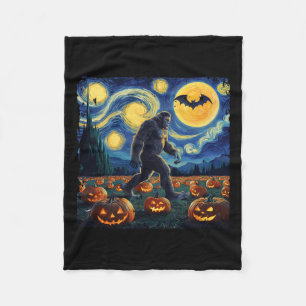 Halloween Bigfoot Starry Night Van Gogh Fleecedecke