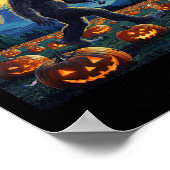 Halloween Bigfoot Starry Night Van Gogh Poster (Ecke)
