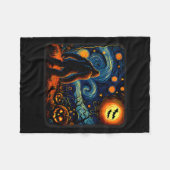 Halloween Bigfoot Starry Night Van Gogh Sasquatch  Fleecedecke (Vorderseite (Horizontal))