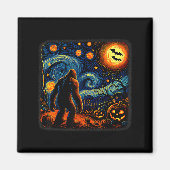 Halloween Bigfoot Starry Night Van Gogh Sasquatch Magnet (Vorne)