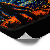 Halloween Bigfoot Starry Night Van Gogh Sasquatch  Poster (Ecke)