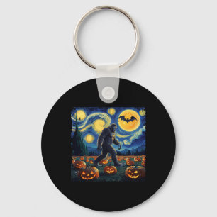 Halloween Bigfoot Starry Night Van Gogh Schlüsselanhänger