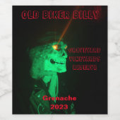 Halloween 'Biker Billy' Set von 6 Weinetiketten Weinetikett (Einzelnes Label)