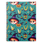 Halloween-Bild mit einem fröhlichen Hexengesicht Notizblock (Vorderseite)