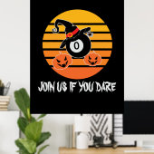 Halloween Billard Halloween Witch Hat Pumpkin Poster (Heimbüro)
