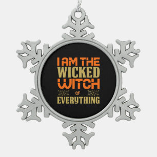 Halloween bin ich die Hexe von allem Schneeflocken Zinn-Ornament