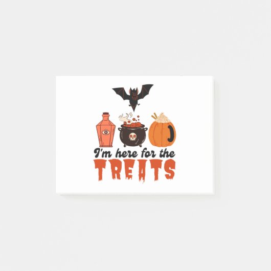 Halloween bin ich für die Leckereien hier Post-it Klebezettel (Vorderseite)