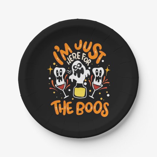 Halloween bin ich gerade hier für die Boos Pappteller (Vorderseite)