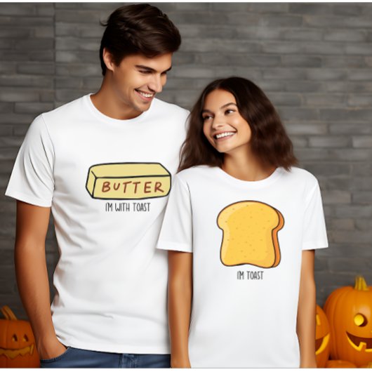 Halloween bin ich mit lustigen Pärchen T-Shirt