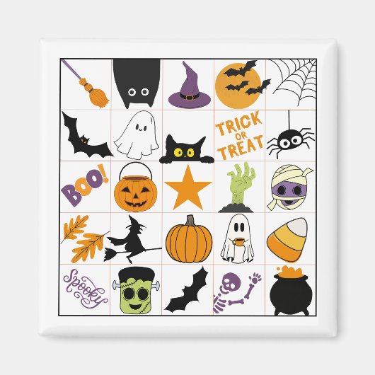 Halloween Bingo Card Magnet (Vorne)