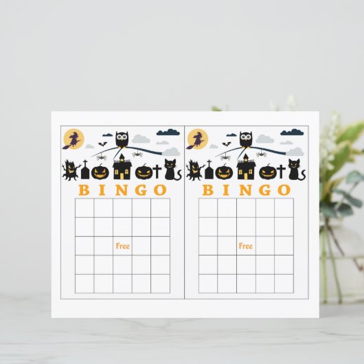 Halloween-Bingokarte (Stehend Vorderseite)