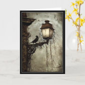 Halloween Bird auf einer Laternenarthur Karte (Gelbe Blume)