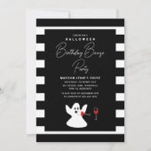 Halloween Birthday Booze Party Funny Ghost Einladung (Vorderseite)